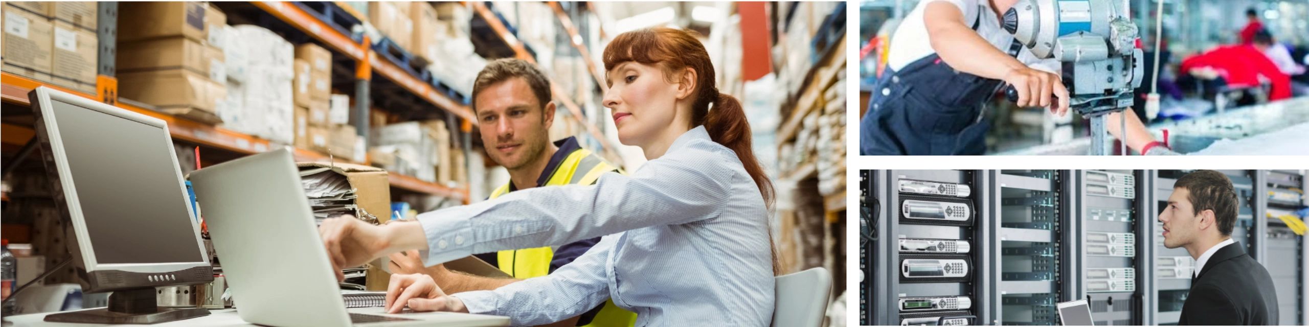 Manufacturing, warehouse, and technology teams working across connected operations